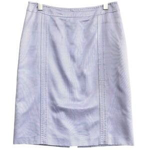 Max Mara Lavender Textured Cotton Blend Pencil Skirt Made in Italy Size 10